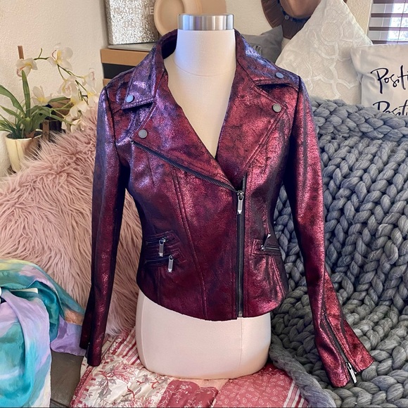 BCBGMaxAzria Foil Moto Jacket